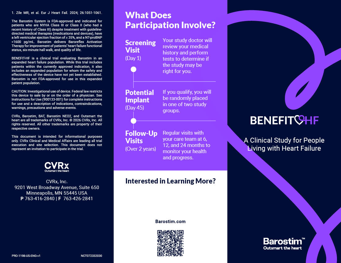 BENEFIT-HF Patient Trifold Brochure
